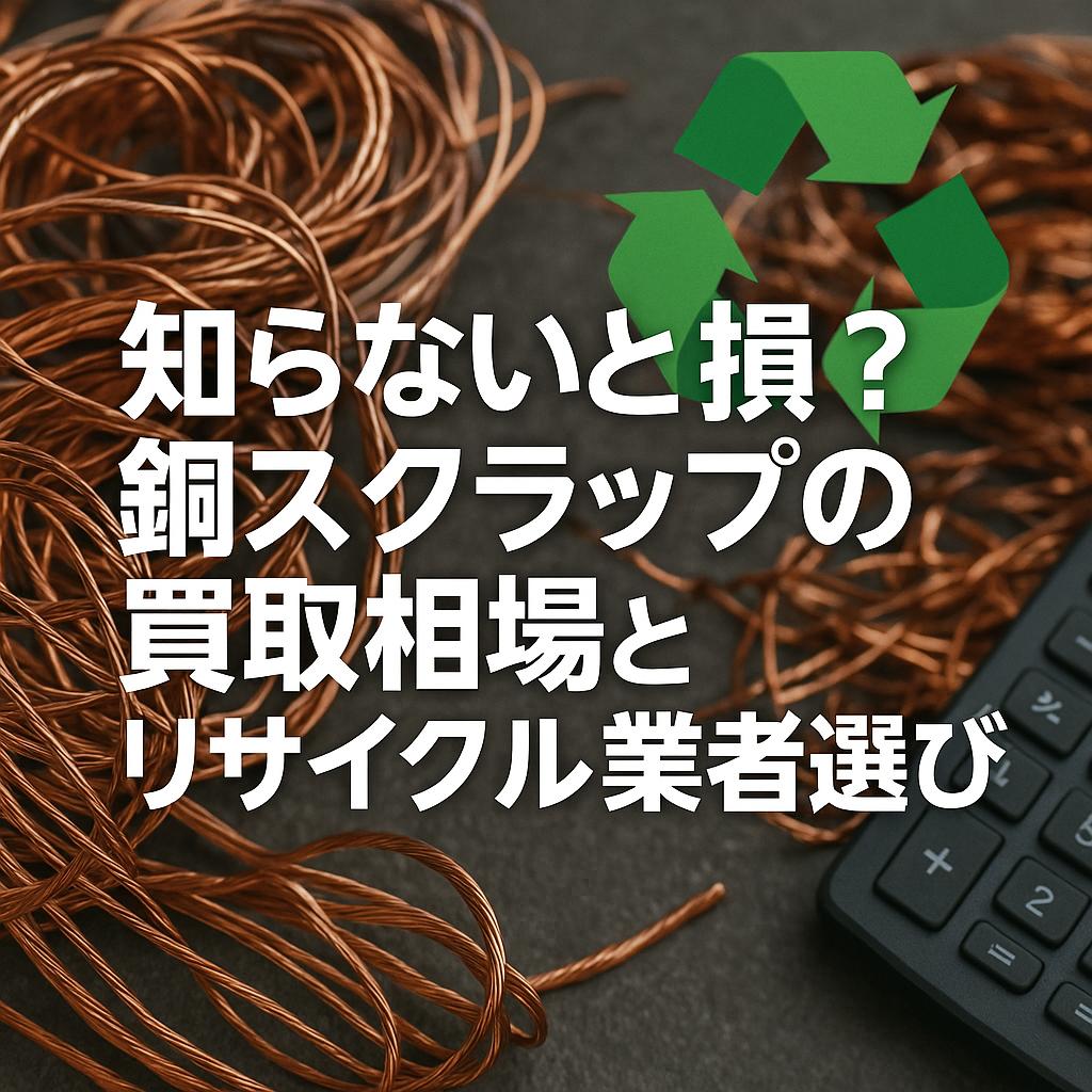 知らないと損？銅スクラップの買取相場とリサイクル業者選び